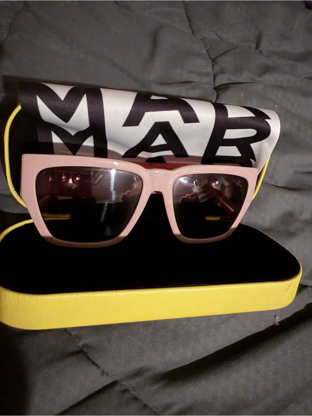Marc Jacobs Blush Pink Oversized Square Sunglasses